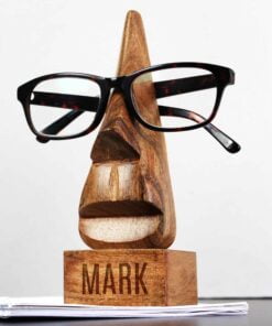 Personalised Wooden Nose-Shaped Glasses Holder
