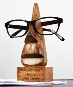 Personalised Wooden Nose-Shaped Glasses Holder