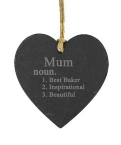 Personalised Word Definition Slate Heart Decoration