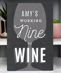 Personalised Working Nine to Wine Metal Sign