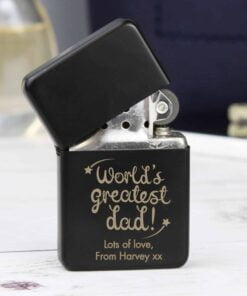 Personalised ‘World’s Greatest Dad’ Black Lighter