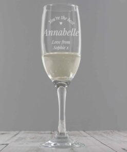 Personalised You Are The Best Flute Glass