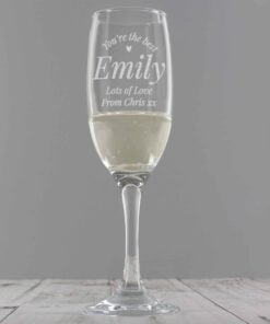 Personalised You Are The Best Flute Glass