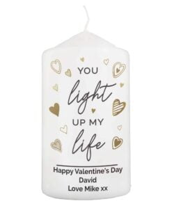 Personalised You Light Up My Life Pillar Candle