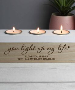 Personalised You Light Up My Life Triple Tea Light Box