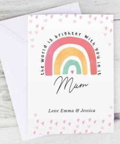 Personalised You Make The World Brighter Rainbow Card