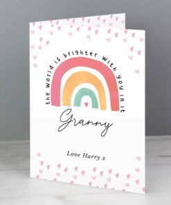 Personalised You Make The World Brighter Rainbow Card