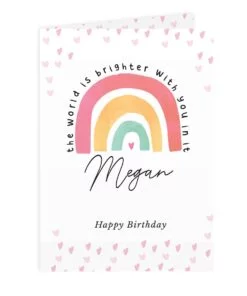 Personalised You Make The World Brighter Rainbow Card