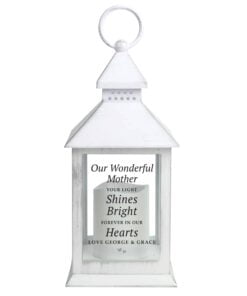 Personalised ‘Your Light Shines Bright’ White Lantern