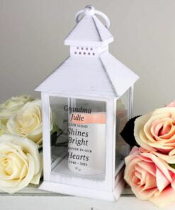 Personalised ‘Your Light Shines Bright’ White Lantern