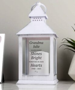 Personalised ‘Your Light Shines Bright’ White Lantern