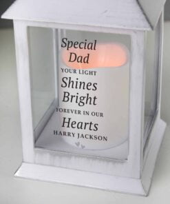 Personalised ‘Your Light Shines Bright’ White Lantern