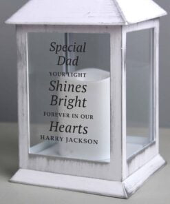 Personalised ‘Your Light Shines Bright’ White Lantern