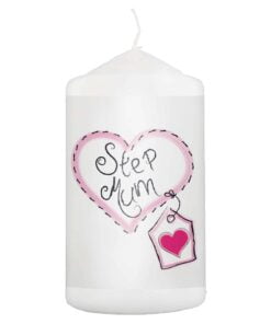 Step Mum Heart Stitch Pillar Candle