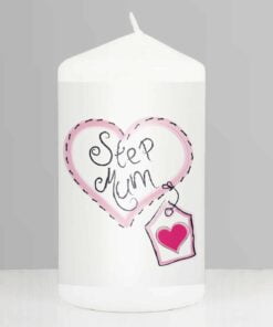 Step Mum Heart Stitch Pillar Candle