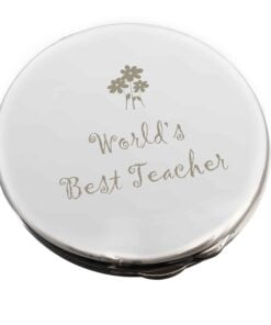 Worlds Best Teacher Round Compact Mirror
