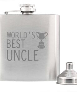 Worlds Best Uncle Hip Flask