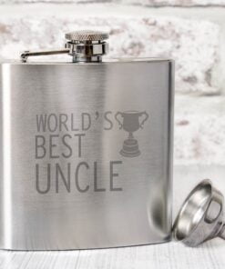 Worlds Best Uncle Hip Flask