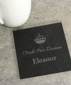 Crown Motif Single Slate Coaster