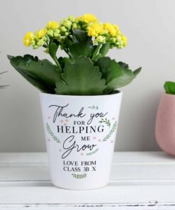 Personalised Thank You For Helping Me Grow Plant Pot