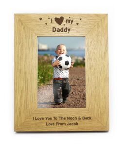 Personalised Oak Finish 4×6 I Heart My Photo Frame