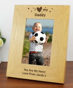 Personalised Oak Finish 4×6 I Heart My Photo Frame