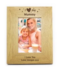 Personalised Oak Finish 4×6 I Heart My Photo Frame