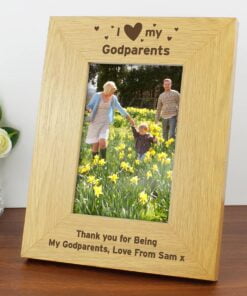 Personalised Oak Finish 4×6 I Heart My Photo Frame
