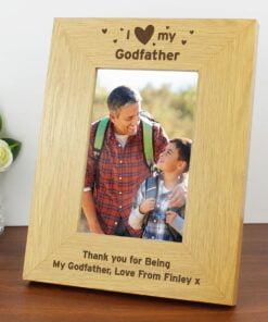 Personalised Oak Finish 4×6 I Heart My Photo Frame