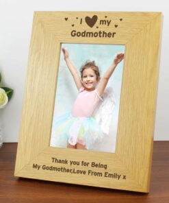 Personalised Oak Finish 4×6 I Heart My Photo Frame