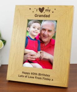 Personalised Oak Finish 4×6 I Heart My Photo Frame