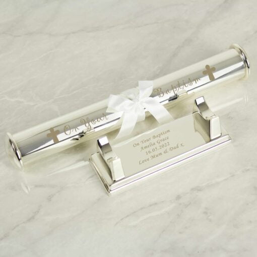 Baptism Silver Plated Certificate Holder