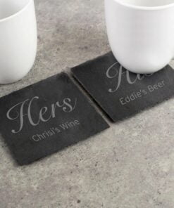 His and Hers Slate Coaster Set