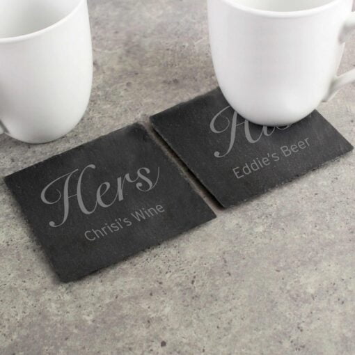 His and Hers Slate Coaster Set