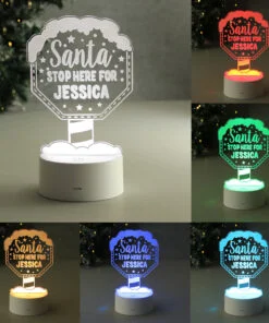 Santa Stop Here LED Colour Changing Night Light
