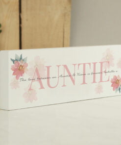 Personalised Floral Sentimental Wooden Block Sign