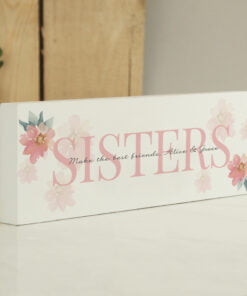 Personalised Floral Sentimental Wooden Block Sign