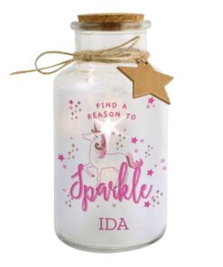 Personalised Unicorn LED Glass Jar