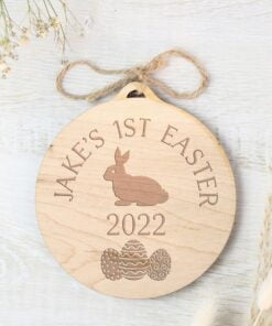 Easter Bunny Round Wooden Decoration