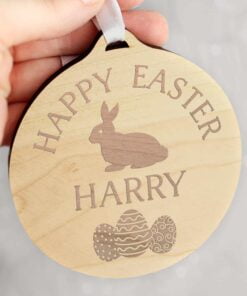 Easter Bunny Round Wooden Decoration