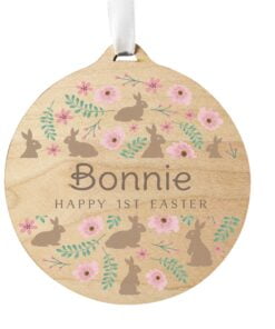 Easter Round Wooden Decoration