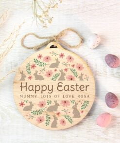 Easter Round Wooden Decoration