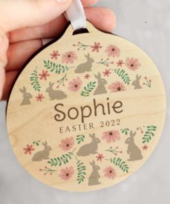 Easter Round Wooden Decoration