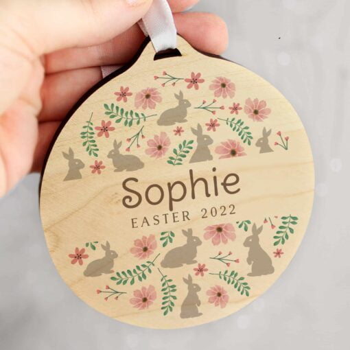 Easter Round Wooden Decoration