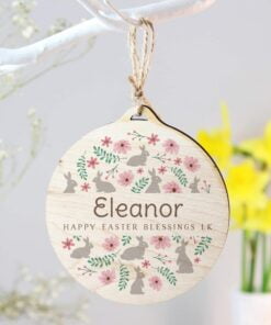 Easter Round Wooden Decoration