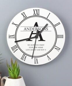Family Name & Initial Wooden Clock