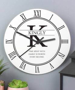 Family Name & Initial Wooden Clock