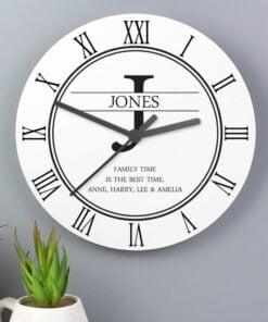 Family Name & Initial Wooden Clock