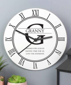 Family Name & Initial Wooden Clock