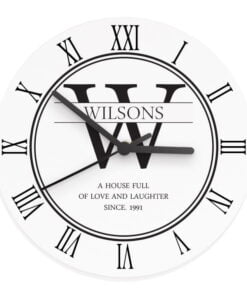Family Name & Initial Wooden Clock